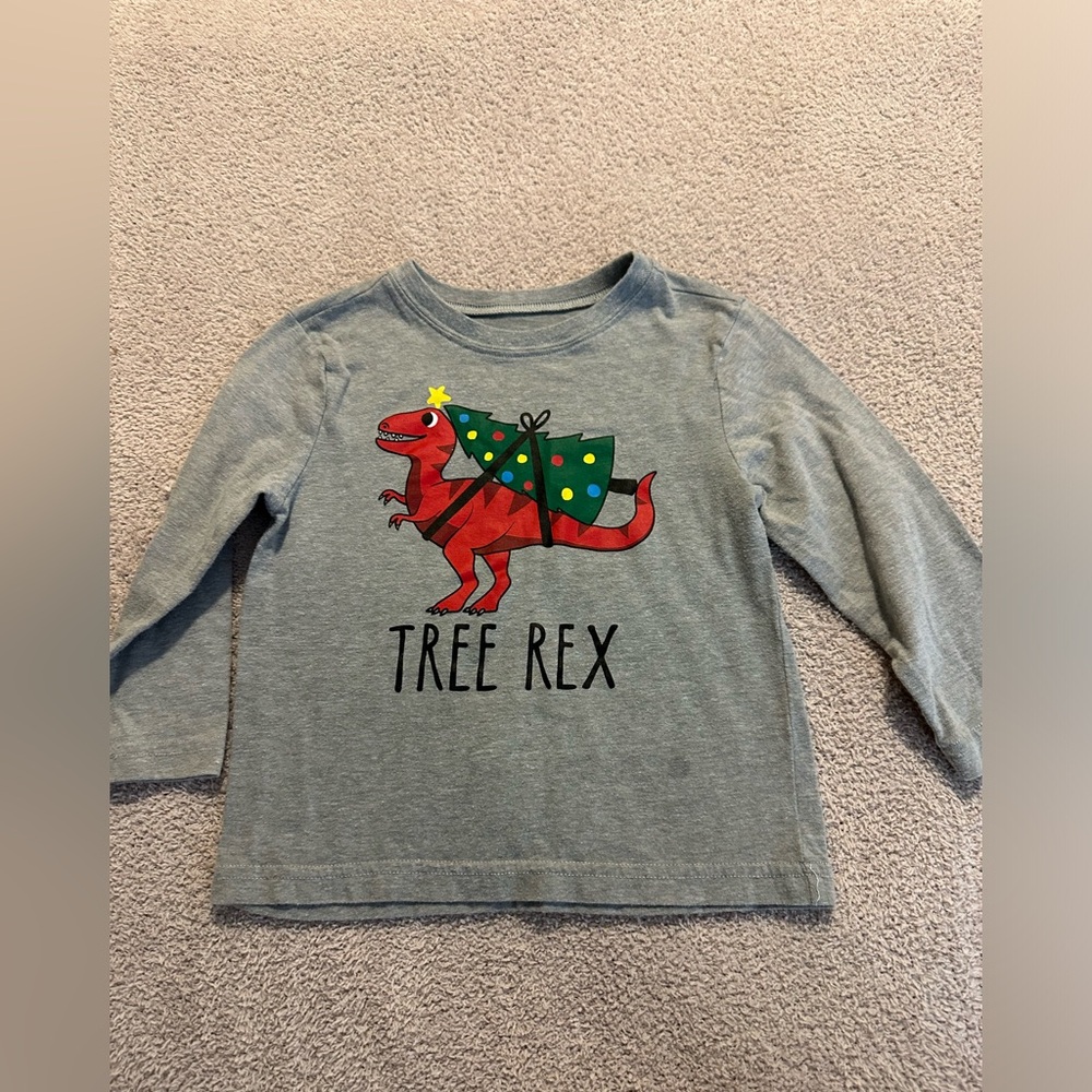Kids T-Rex Christmas shirt